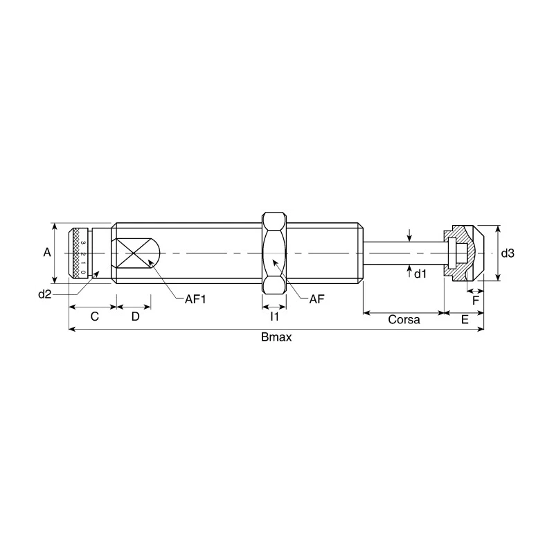 ACE Shock Absorber M20 x 1.5 Thread Size, 88 mm Length, 18.5 mm Stroke, 118 mm Overall Length MA225EUM