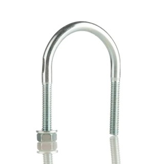 RS PRO Steel U-Bolt 34 mm Inside Width, 30 mm Thread Length, Bright Zinc Finish 829-930