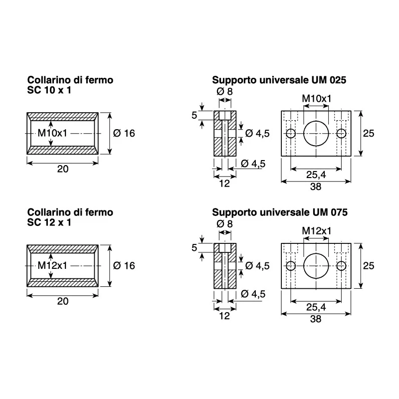 ACE Mounting Plate, UM Series, Universal Mounting Plate for Miniature Shock Absorbers UM12