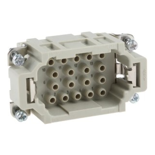 HARTING Heavy Duty Power Connector Insert 16A 500V HAN EE Series Male 18 Contacts 09320183001