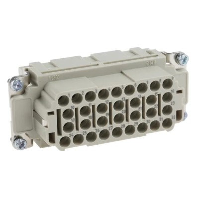 HARTING Heavy Duty Power Connector Insert 16A HAN EE Series Female 32 Contacts 09320323101