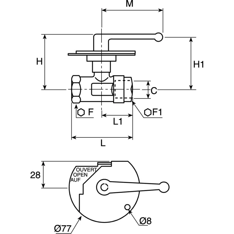 Legris Brass Threaded 2-Way BSPP Ball Valve, Female Inlet and Outlet, 19.05 mm, Zinc Alloy Handle 0432 20 27