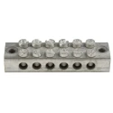 RS PRO 6-Way Double Screw Earth Terminal Block, 0mm², 16 mm², 16AWG Wire, Screw Termination, Brass Housing 283-0768
