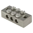 RS PRO 3-Way Double Screw Earth Terminal Block, 0mm² to 16mm² Cable CSA, 16AWG Wire, Screw Termination, Brass 283-0730