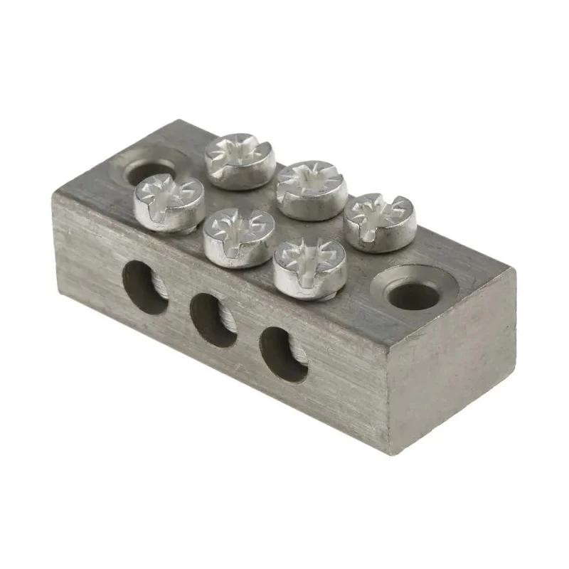 RS PRO 3-Way Double Screw Earth Terminal Block, 0mm² to 16mm² Cable CSA, 16AWG Wire, Screw Termination, Brass 283-0730