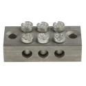 RS PRO 3-Way Double Screw Earth Terminal Block, 0mm² to 16mm² Cable CSA, 16AWG Wire, Screw Termination, Brass 283-0730