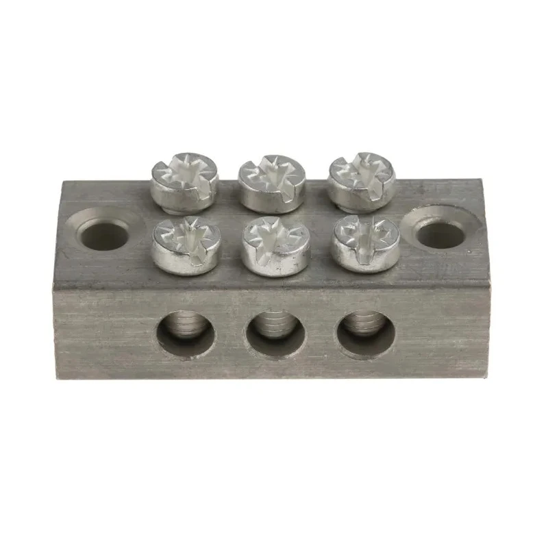 RS PRO 3-Way Double Screw Earth Terminal Block, 0mm² to 16mm² Cable CSA, 16AWG Wire, Screw Termination, Brass 283-0730