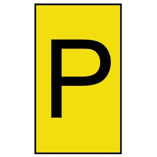 HellermannTyton Ovalgrip Pre-Printed Slide-On Cable Marker, Black Legend "P", Yellow PVC, 2.5 to 6 mm Cable, 901-10467