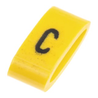 HellermannTyton Ovalgrip Slide-On Cable Marker Black Pre-printed "C" for 2.5-6 mm Cable Diameter 901-10454