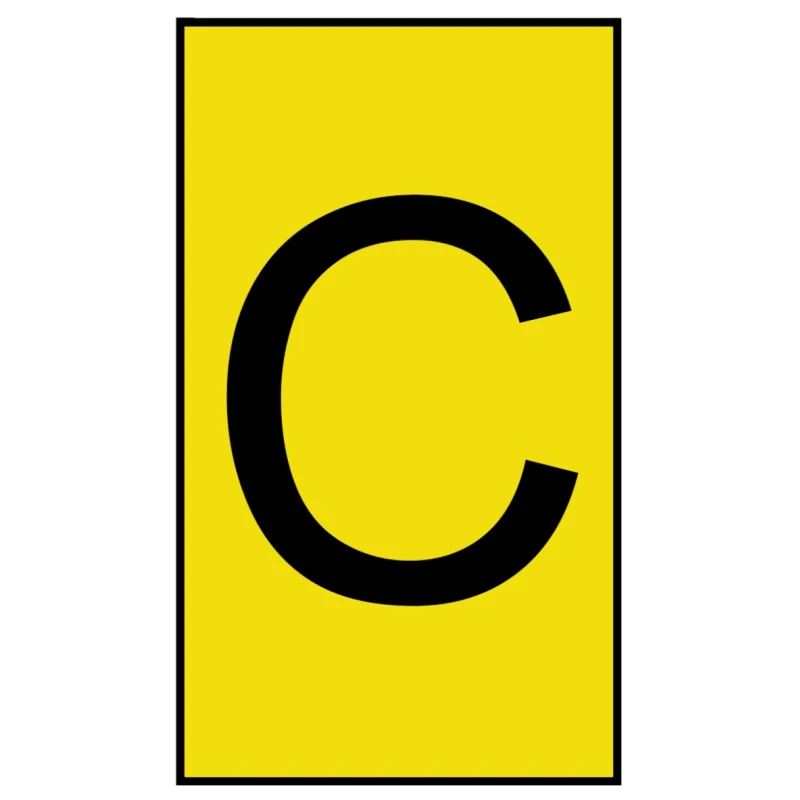 HellermannTyton Ovalgrip Slide-On Cable Marker Black Pre-printed "C" for 2.5-6 mm Cable Diameter 901-10454