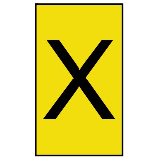 HellermannTyton Ovalgrip Slide-On Cable Marker, Black, Pre-printed "X", 6 mm Cable Yellow, 2.5 mm Cable 901-10475