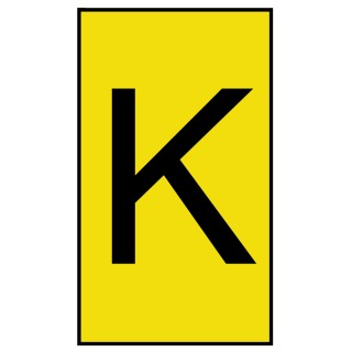 HellermannTyton Ovalgrip Slide-On Cable Marker, Black Pre-printed "K", Yellow Marker for 2.5mm to 6mm Cable 901-10462
