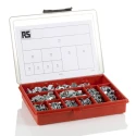 RS PRO Stainless Steel Wing Nuts Box 340 Pieces M3 to M12 Bright Zinc Plating 282-8888