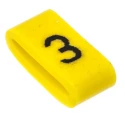 HellermannTyton Ovalgrip Slide-On Pre-Printed Cable Marker, Black Legend "3", Yellow Marker Colour, Fits 2.5-6 mm 901-10481