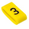 HellermannTyton Ovalgrip Slide-On Pre-Printed Cable Marker, Black Legend "3", Yellow Marker Colour, Fits 2.5-6 mm 901-10481