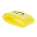 HellermannTyton Ovalgrip Slide-On Pre-Printed Cable Marker Black Legend "5", Yellow PVC, 2.5–6 mm Cable Diameter 901-10483