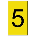 HellermannTyton Ovalgrip Slide-On Pre-Printed Cable Marker Black Legend "5", Yellow PVC, 2.5–6 mm Cable Diameter 901-10483