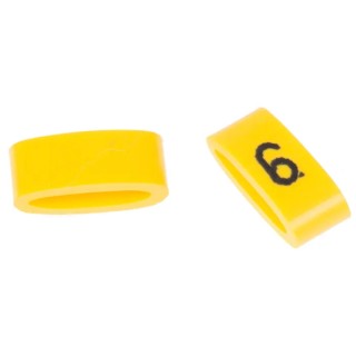 HellermannTyton Ovalgrip Slide-On Cable Marker Black, Pre-Printed "6" for 2.5–6 mm Cable Diameter 901-10484