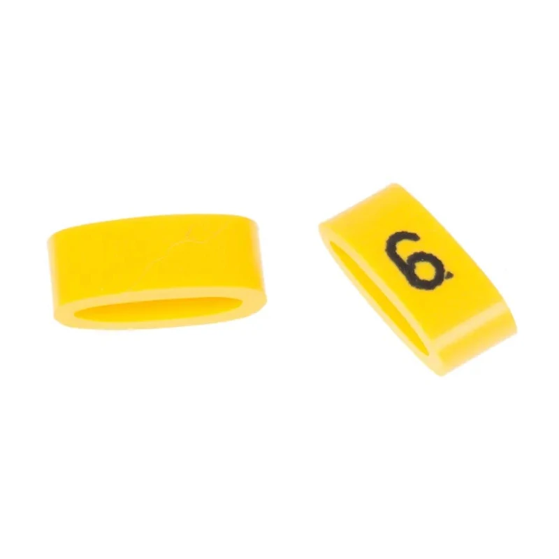 HellermannTyton Ovalgrip Slide-On Cable Marker Black, Pre-Printed "6" for 2.5–6 mm Cable Diameter 901-10484