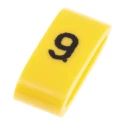HellermannTyton Ovalgrip Slide-On Cable Marker, Black Legend, Yellow Marker, Pre-Printed "9", 6 mm Max Cable 901-10487