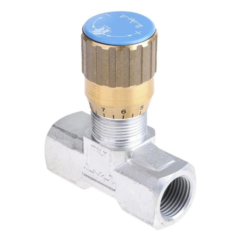 RS PRO In Line Mounting Hydraulic Flow Control Valve BSP 1/2 in 210 bar 50L/min 283-4007