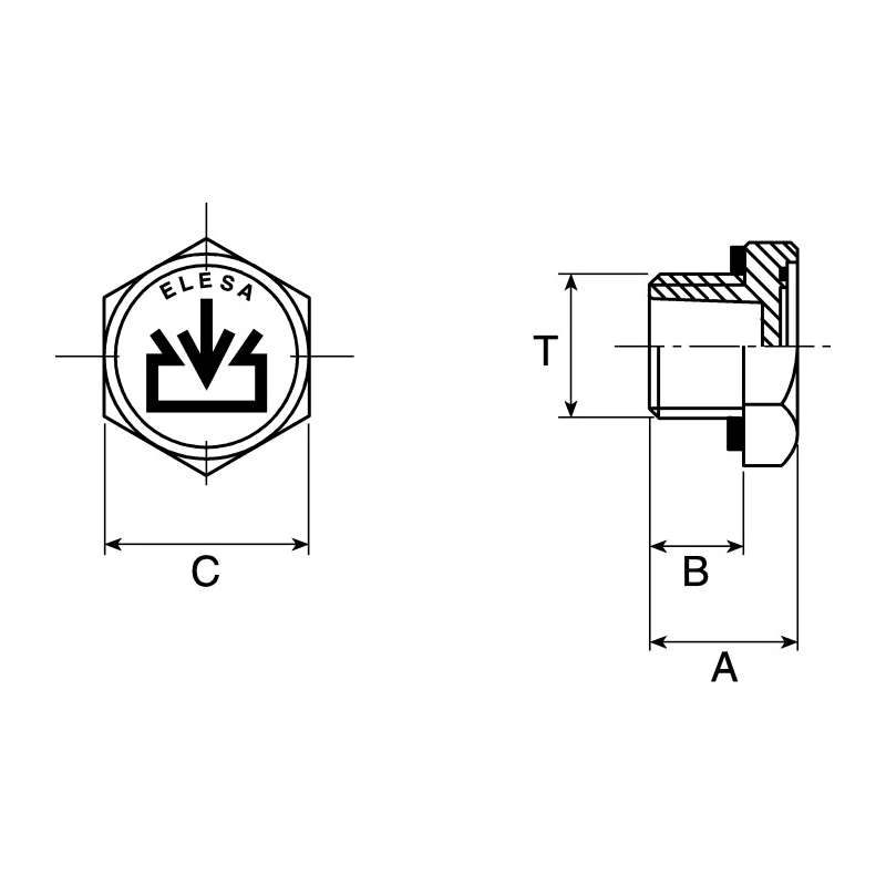 Elesa Hydraulic Blanking Plug Fibreglass Reinforced Polyamide Based (PA) Technopolymer 58631
