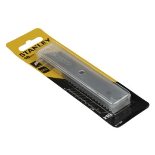 Stanley Flat Snap-Off Blade, 18 mm Blade Width, 7 Breakable Segments, 10 Pieces 0-11-301