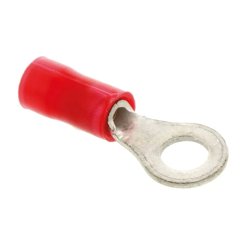 RS PRO PLASTI-GRIP Insulated Crimp Ring Terminal M4 Stud Size 22 AWG 16 AWG Wire Size Red 34148