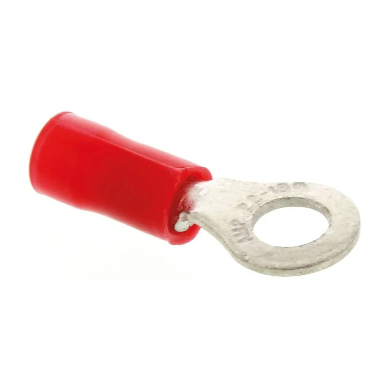 RS PRO PLASTI-GRIP Insulated Crimp Ring Terminal M4 Stud Size 22 AWG 16 AWG Wire Size Red 34148