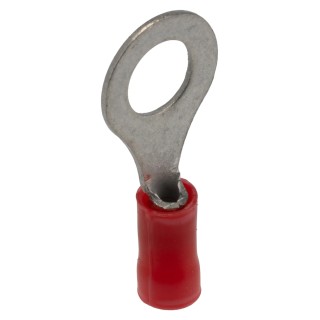 RS PRO PLASTI-GRIP Insulated Crimp Ring Terminal M6 Stud Size 22 AWG 16 AWG Wire Size Red 34150