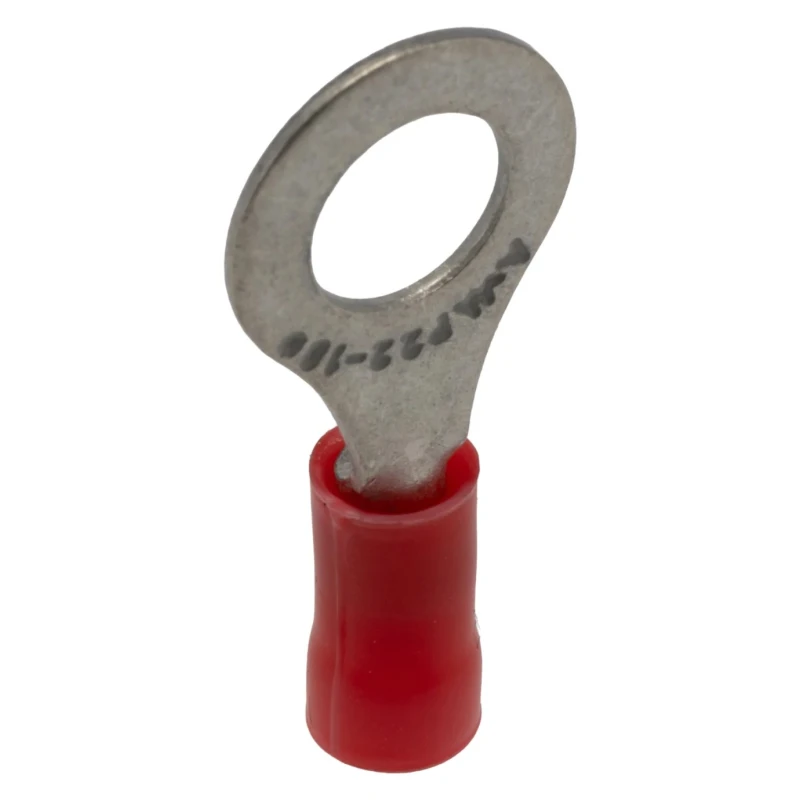RS PRO PLASTI-GRIP Insulated Crimp Ring Terminal M6 Stud Size 22 AWG 16 AWG Wire Size Red 34150
