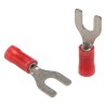 TE Connectivity PLASTI-GRIP Insulated Fork Terminal 22 AWG to 16 AWG M4 Stud Size Vinyl Red 34155