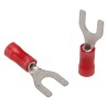TE Connectivity PLASTI-GRIP Insulated Fork Terminal, 22 AWG to 16 AWG, M5 Stud Size Vinyl Red 34156