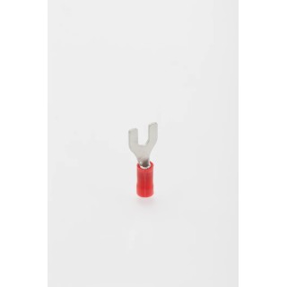 TE Connectivity PLASTI-GRIP Insulated Fork Terminal 22 AWG to 16 AWG M3.5 Stud Size Polyvinyl Chloride Red 34154