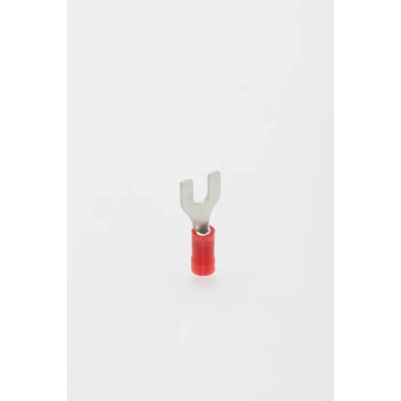 TE Connectivity PLASTI-GRIP Insulated Fork Terminal 22 AWG to 16 AWG M3.5 Stud Size Polyvinyl Chloride Red 34154