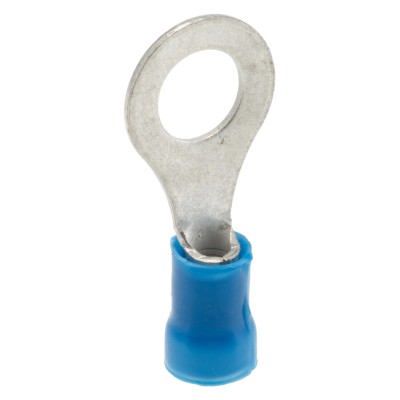 RS PRO PLASTI-GRIP Insulated Crimp Ring Terminal M6 Stud Size 16 AWG to 14 AWG Wire Size Blue 34162