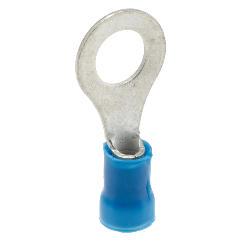 RS PRO PLASTI-GRIP Insulated Crimp Ring Terminal M6 Stud Size 16 AWG to 14 AWG Wire Size Blue 34162