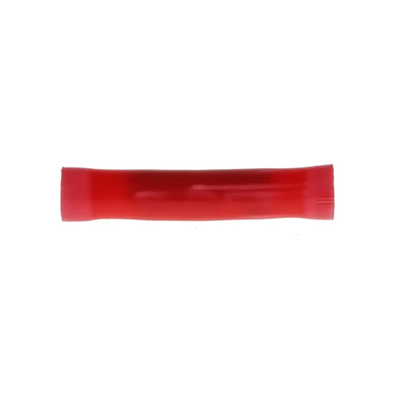 TE Connectivity PLASTI-GRIP Butt Splice Connector, Red, Insulated Vinyl, Tin-Plated Copper, 16 AWG, 27.33mm Length 34070
