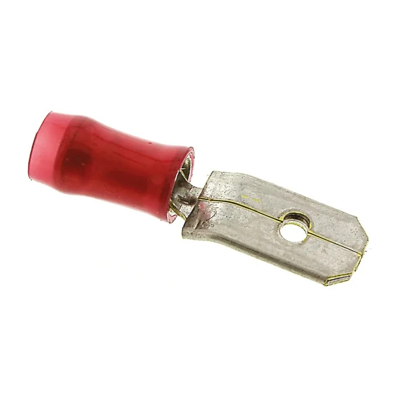 RS PRO Insulated Male Spade Connector PIDG FASTON .250, Crimp, Red, 5.14 mm², 20 AWG to 17 AWG 140896-2
