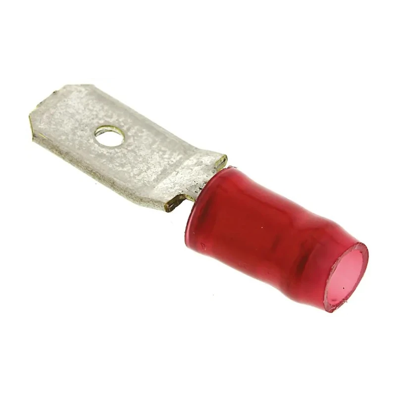 RS PRO Insulated Male Spade Connector PIDG FASTON .250, Crimp, Red, 5.14 mm², 20 AWG to 17 AWG 140896-2