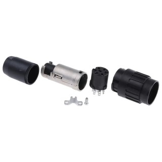 Amphenol Industrial 7 Pole Straight M16 DIN Socket, 5A, 300V AC, IP40, Screw Termination, Brass Housing T3438501