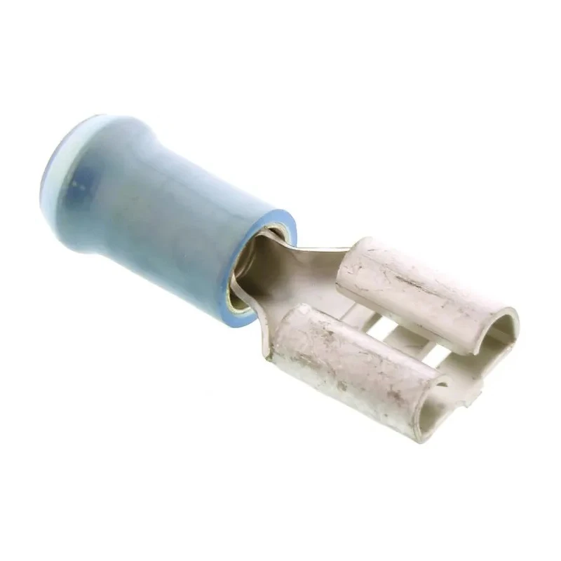 TE Connectivity PIDG FASTON .250 Blue Insulated Female Spade Connector Crimp 6.35 x 0.81 mm Tab Size 17 AWG to 13 9-160313-2