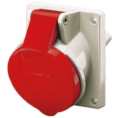 MENNEKES Rated Panel Mount Industrial Power Connector 32A 400V IP44 Red Series 7313 IP44