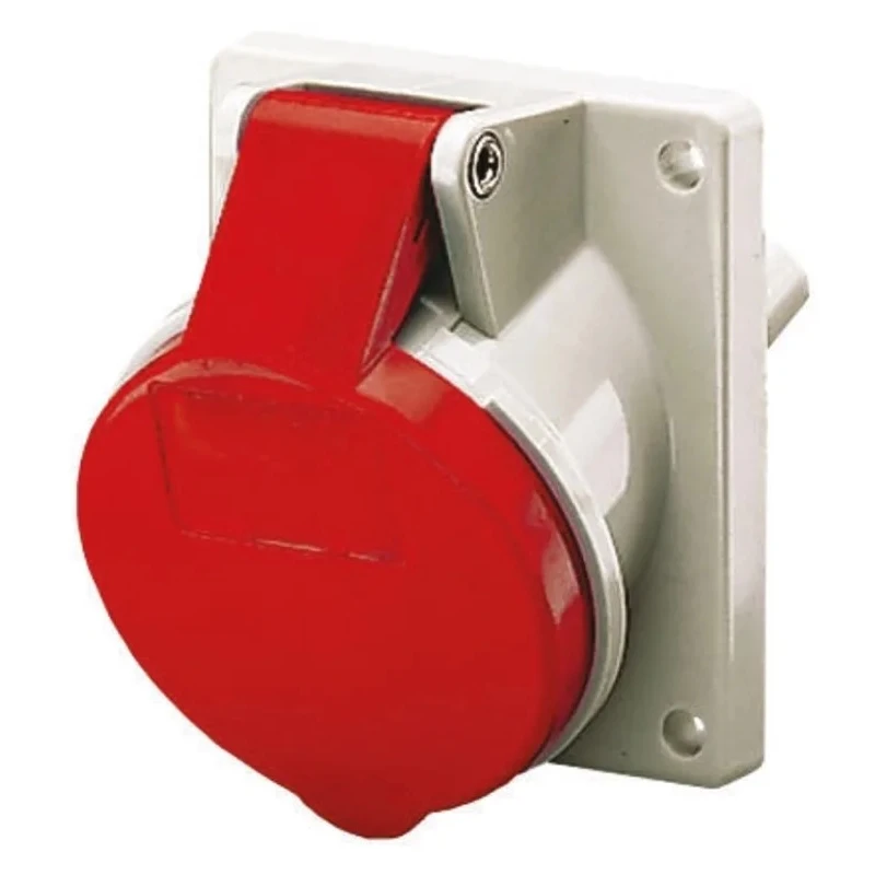 MENNEKES Rated Panel Mount Industrial Power Connector 32A 400V IP44 Red Series 7313 IP44