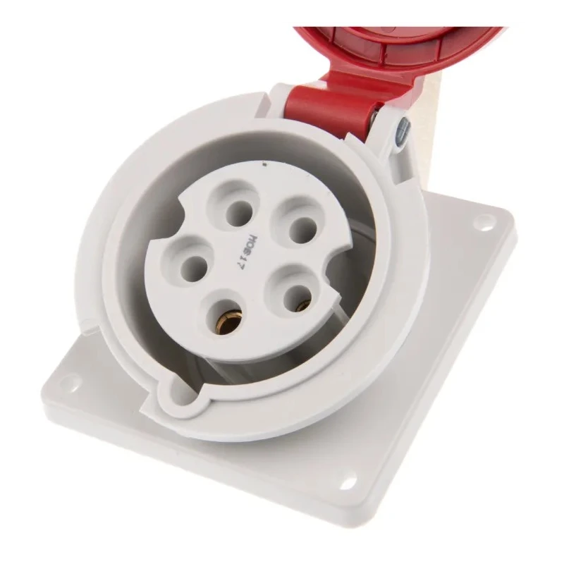 MENNEKES Industrial Power Connector Panel Mount 3-Pole 32A 400V IP44 Red 7313 