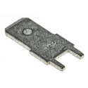 RS PRO FASTON .250 Grey Uninsulated Male Spade Connector, Solder Termination, 6.35 x 0.83 mm Tab Size 62409-1