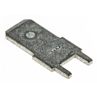 RS PRO FASTON .250 Grey Uninsulated Male Spade Connector, Solder Termination, 6.35 x 0.83 mm Tab Size 62409-1