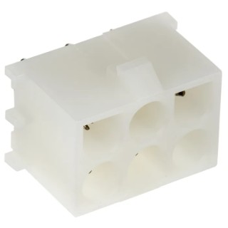 TE Connectivity Universal MATE-N-LOK Series Straight Through Hole PCB Socket 6-Contact 2 Row 6.35 mm Pitch Solder 350431-1