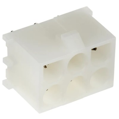 TE Connectivity Universal MATE-N-LOK Series Straight Through Hole PCB Socket 6-Contact 2 Row 6.35 mm Pitch Solder 350431-1