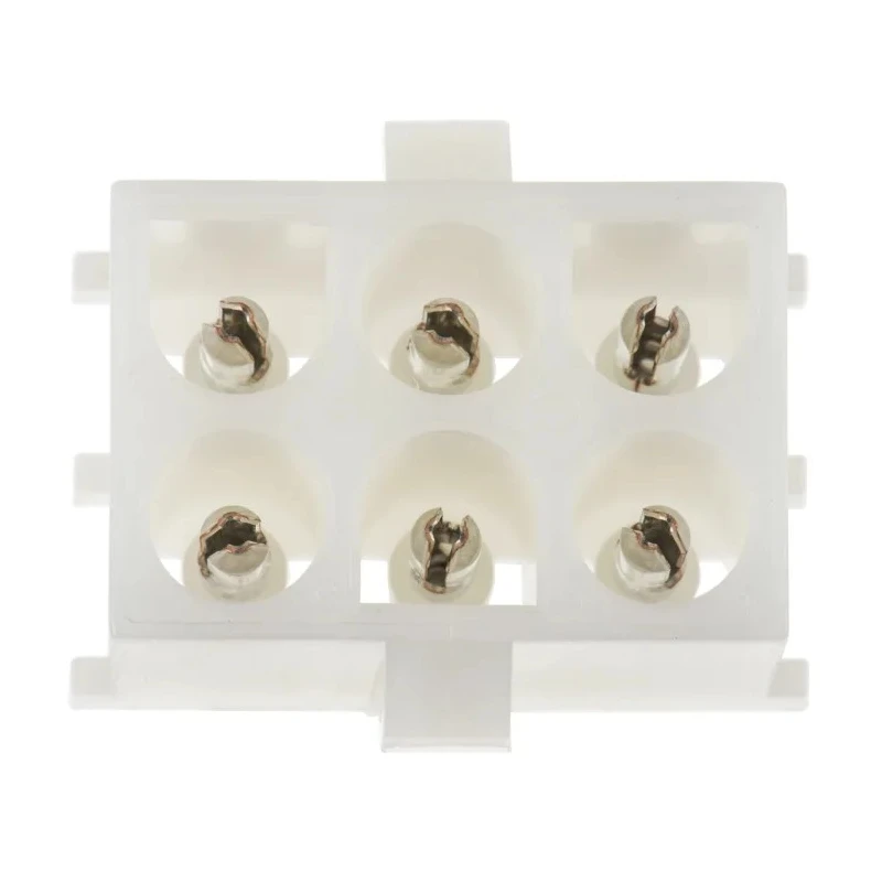 TE Connectivity Universal MATE-N-LOK Series Straight Through Hole PCB Socket 6-Contact 2 Row 6.35 mm Pitch Solder 350431-1